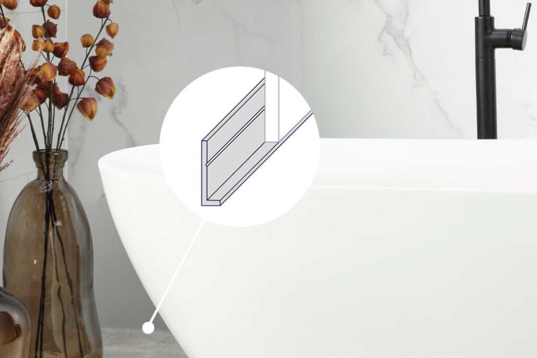 Bodenabschlussprofil SILBER 260 cm Länge passend zu Gerflor Mural Revela